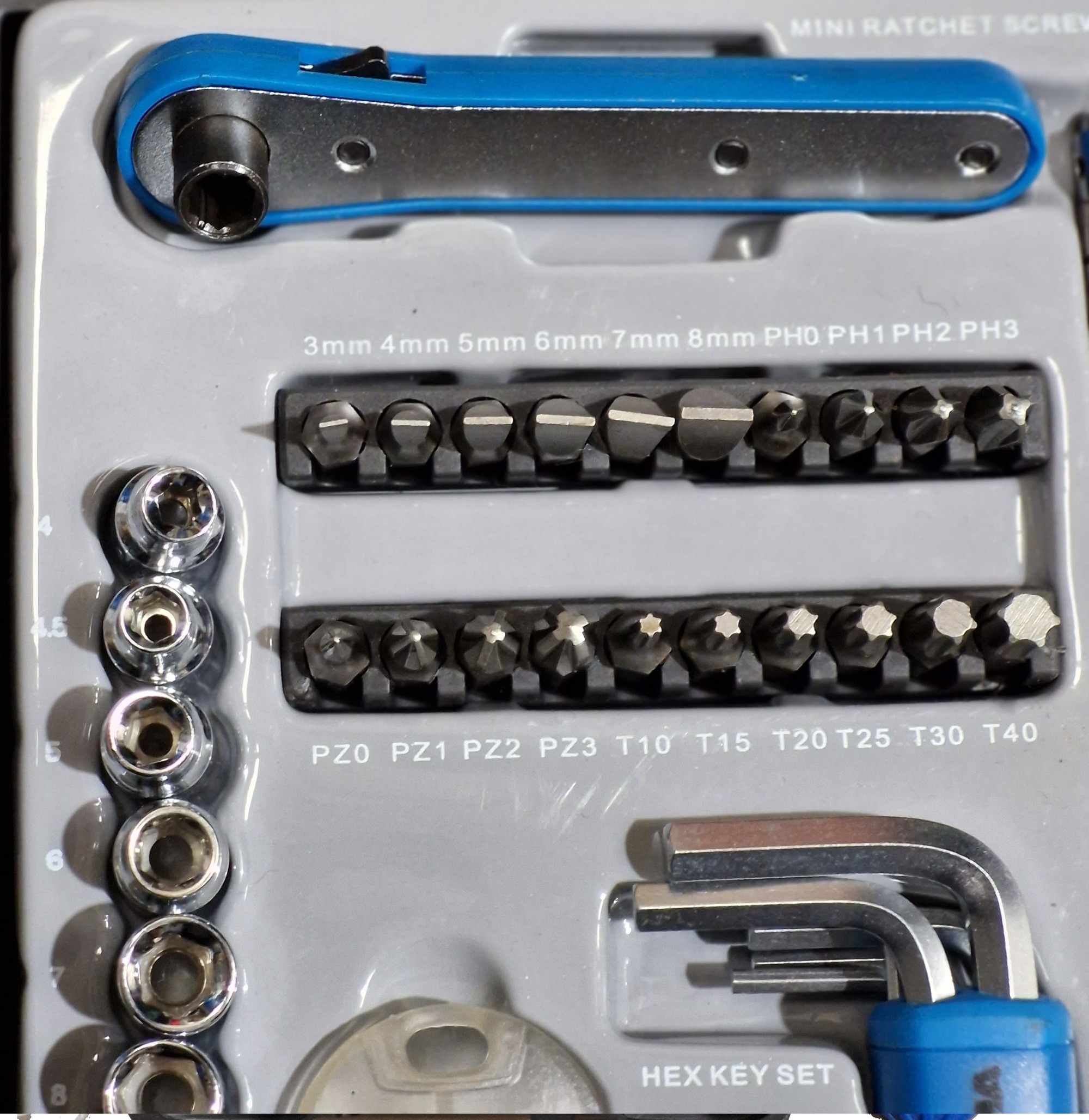 BILTEMA Denmark 37pc Ratchet Screwdriver & Socket Hex Torx Phillip Slotted Bits Set