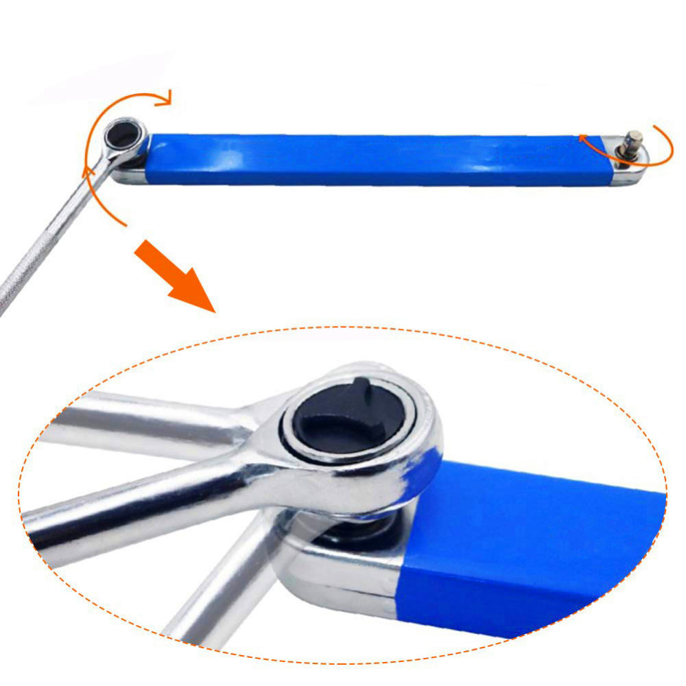 Offset Slim Ratchet Extension Wrench Reach Confined Area w 1/4-3/8-1/2" Socket+1/4" Bits Adapters