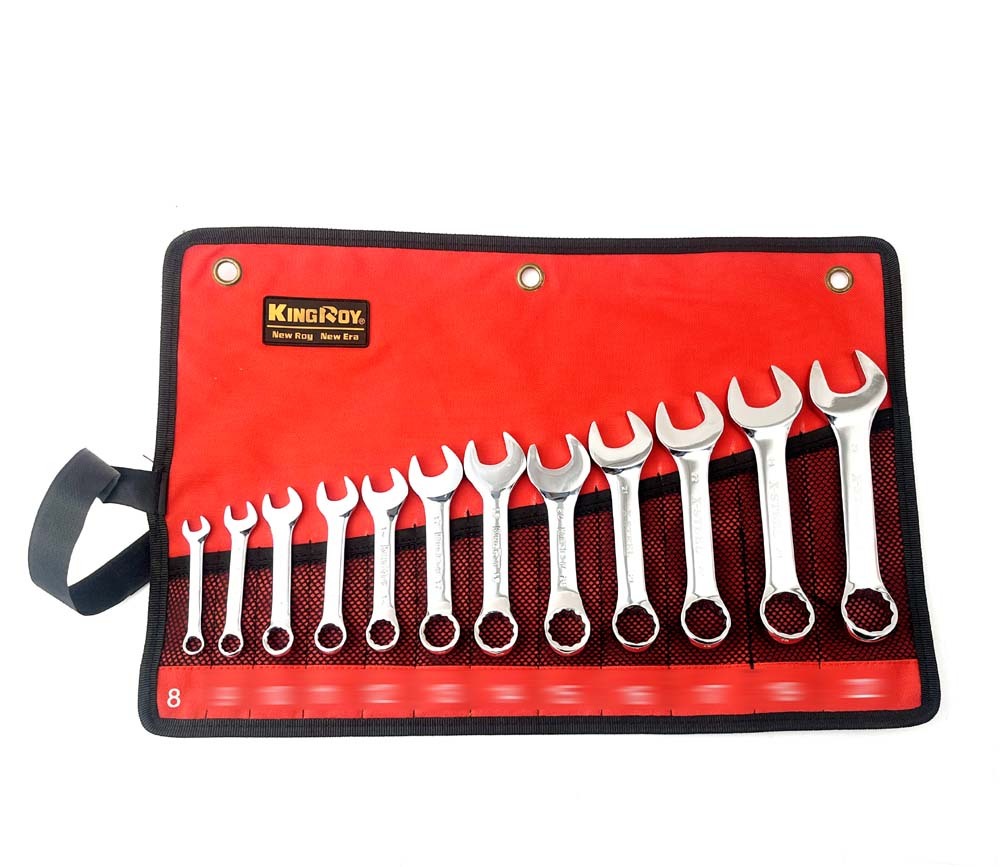 Stubby Combination Ring Open Spanner 8,10,12,13,14,17,19,20,21,22,24,25mm 12pc