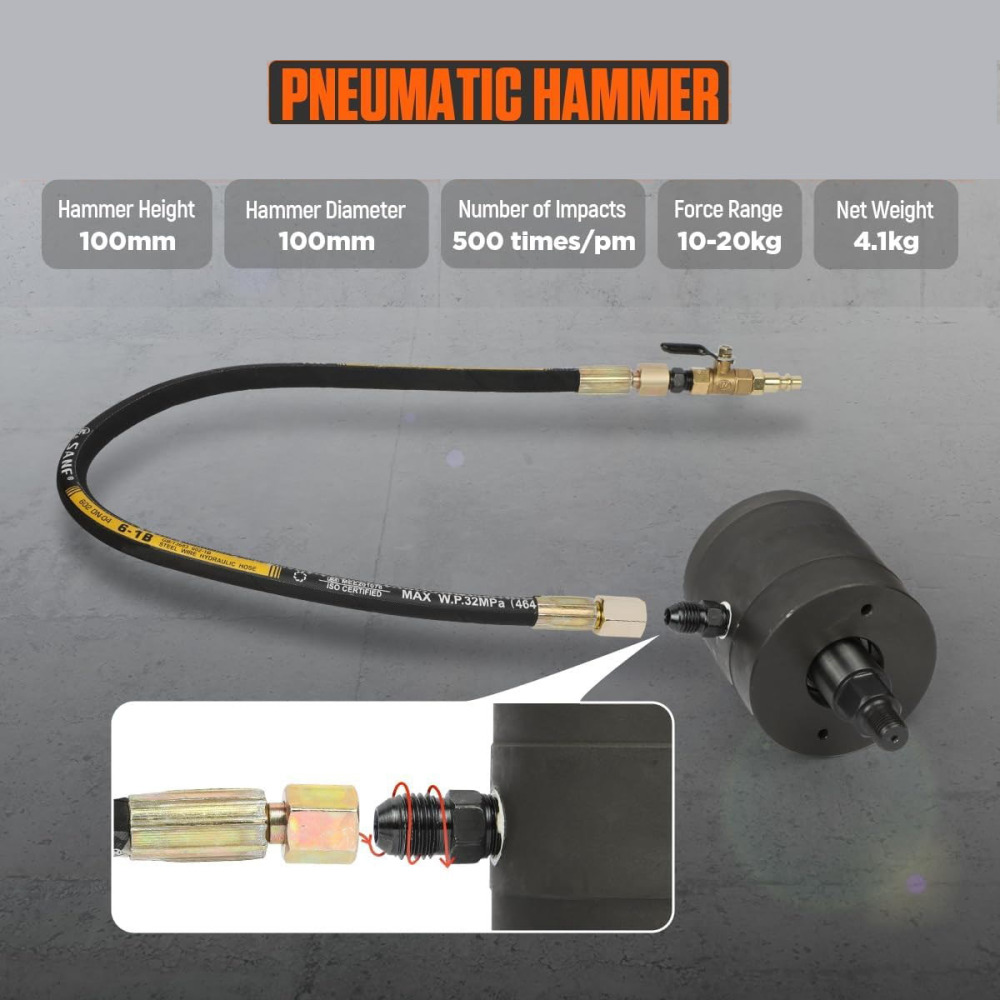 Pneumatic Injector Puller Air Hammer Diesel Injector Remove Set