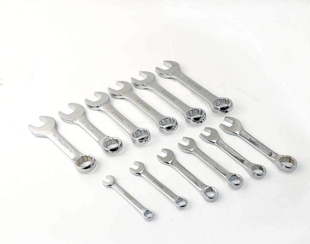 Stubby Combination Ring Open Spanner 8,10,12,13,14,17,19,20,21,22,24,25mm 12pc