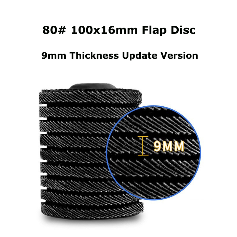 100x16mm 9mm-Thick 80# Curved Flap Disc Grinder Wheel Steel/Wood Grinding