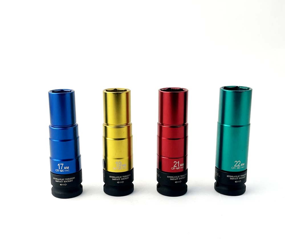 Force Hydraulic Dual Torque Limited Impact Wheel Nut Socket 17/19/21/22mm or Set