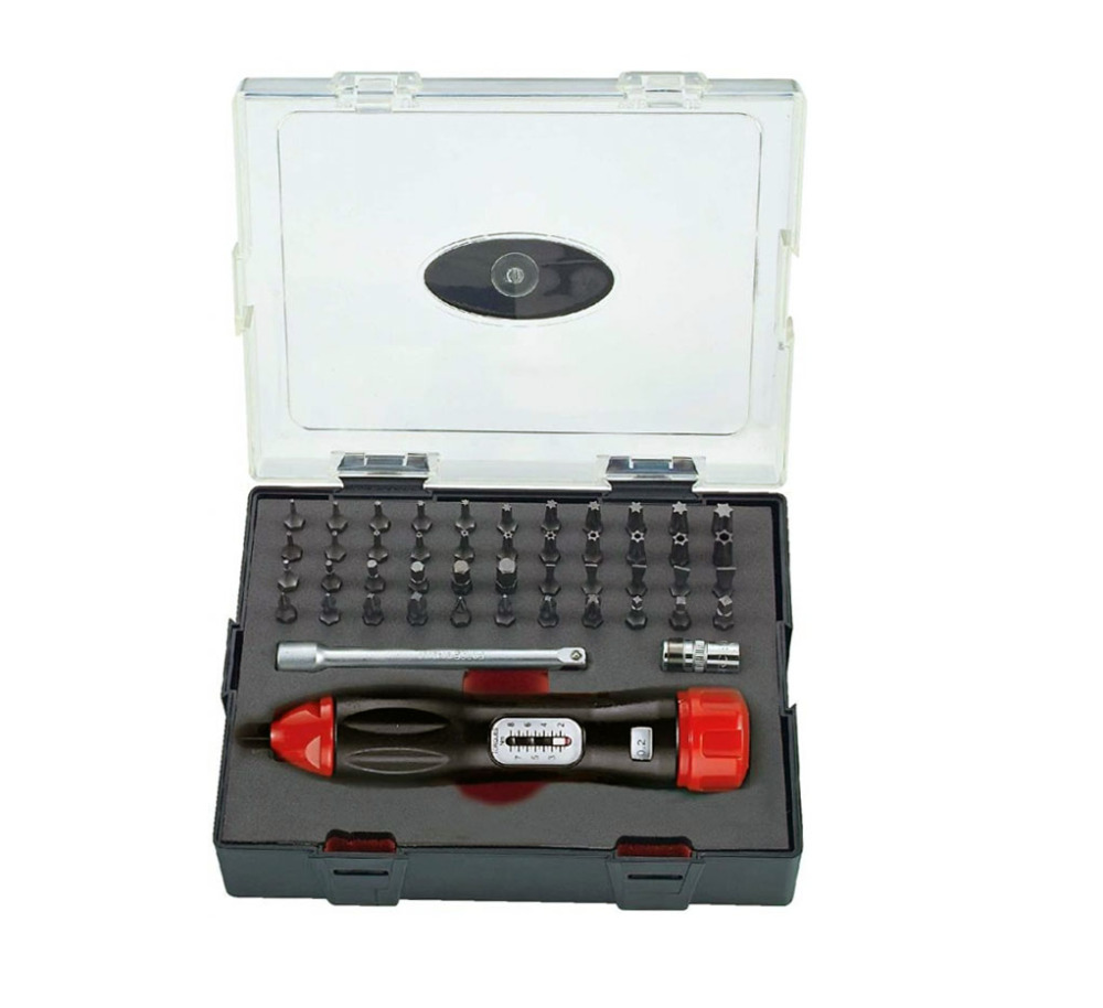 Force K64706 47pc 1/4" Dr. 1-5Nm Adj. Torque Wrench Driver Set+44pc Power Bits