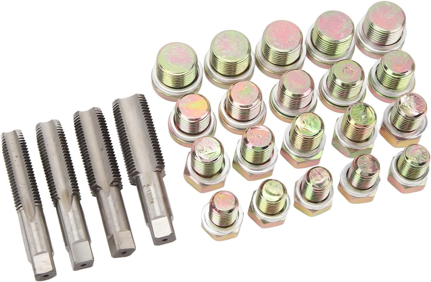 64pc Oil Pan Drain Sump Plug Key Thread Repair Tool Kit: M13-M20 4 Popular Size