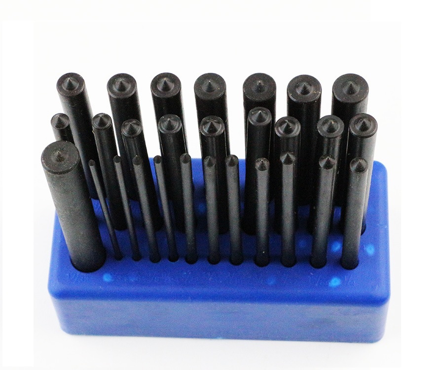 Silverline 250575 Transfer Punch 28pc Hole Punch Set 3/32”–17/32”124mmL Machinist Thread Centre Punch Marking