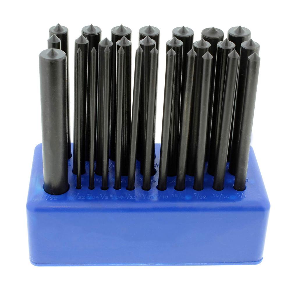 Silverline 250575 Transfer Punch 28pc Hole Punch Set 3/32”–17/32”124mmL Machinist Thread Centre Punch Marking