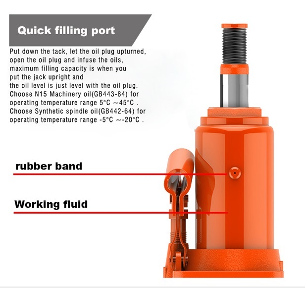 Heavy Duty 10T Manual Vertical Hydraulic Bottle Jack Construction Lifting