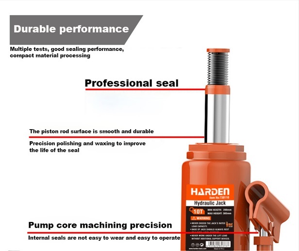 Heavy Duty 10T Manual Vertical Hydraulic Bottle Jack Construction Lifting