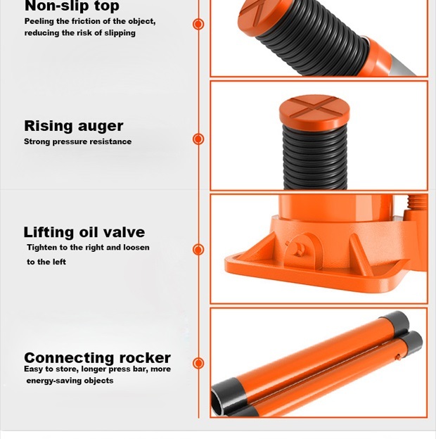 Heavy Duty 10T Manual Vertical Hydraulic Bottle Jack Construction Lifting