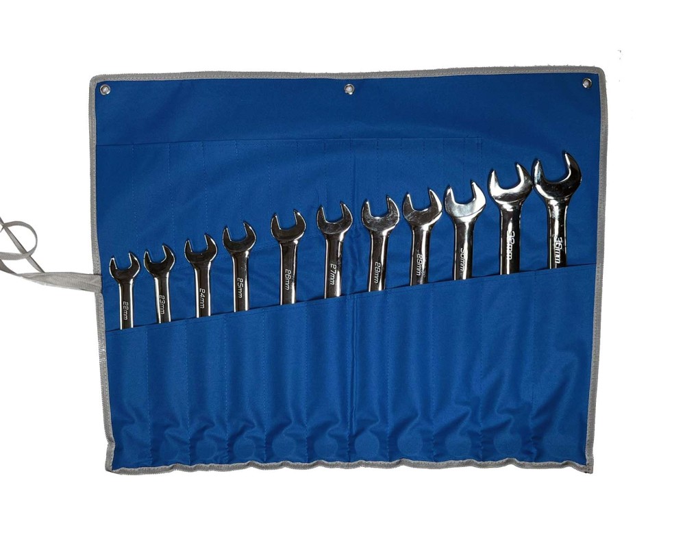 Carlyle 11pc Long Shank Jumbo Metric Combination Ring Open Spanner 22-36mm