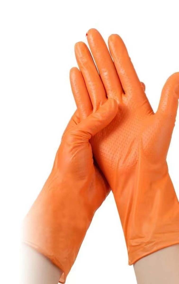 XL Disposable 8.2G Thick Diamond Pattern Nitrile Gloves100pc/box Agricultural Food Processing Mechanic