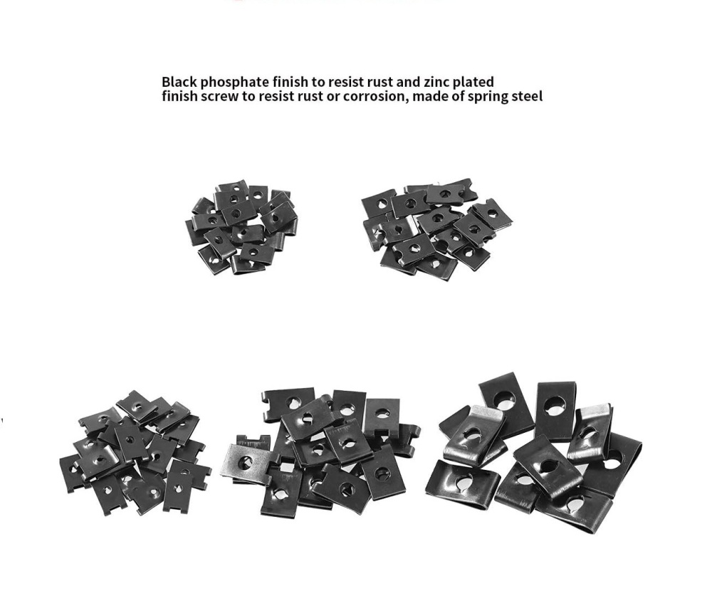 170pc 9 Size Car U Nut 3-6mm U-Clips with Zinc Plated Phillips Screws Panel Beating Assortment