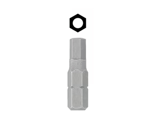 5pc-pack S2 Steel 6.25mmx25mmL Hex Allen Tamperproof (Center Hole) Bits:H1.5-H6mm Option