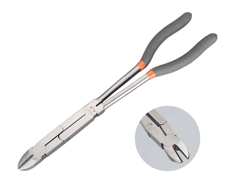 13" Double Joint Extra Long Reach Nose Pliers Twist Collar Lock Thinner Profile for Tight Area