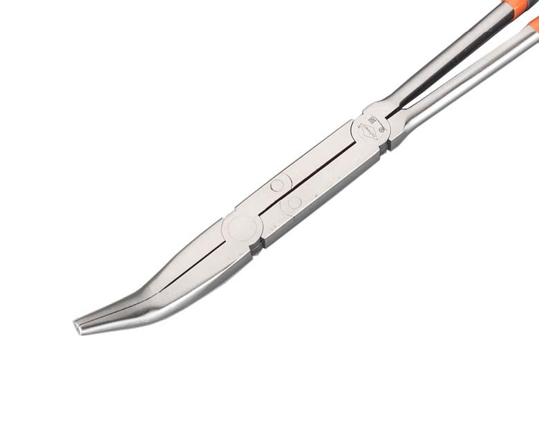 13" Double Joint Extra Long Reach Nose Pliers Twist Collar Lock Thinner Profile for Tight Area