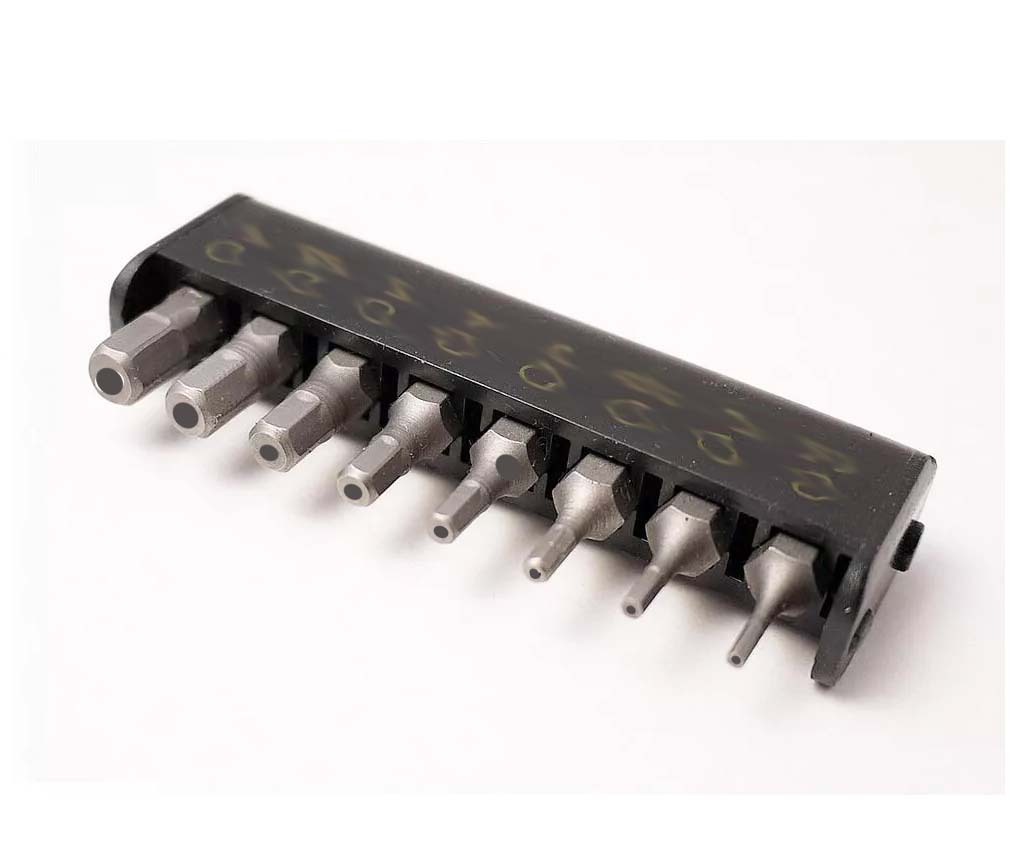 5pc-pack S2 Steel 6.25mmx25mmL Hex Allen Tamperproof (Center Hole) Bits:H1.5-H6mm Option