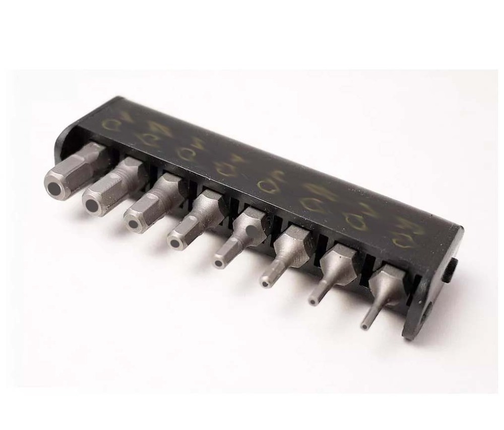 5pc-pack S2 Steel 6.25mmx25mmL Hex Allen Tamperproof (Center Hole) Bits:H1.5-H6mm Option