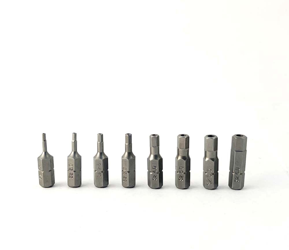 5pc-pack S2/CRMV Steel Star Tamperproof Bit 1/4" Shank 25mmL: T6H-T40H