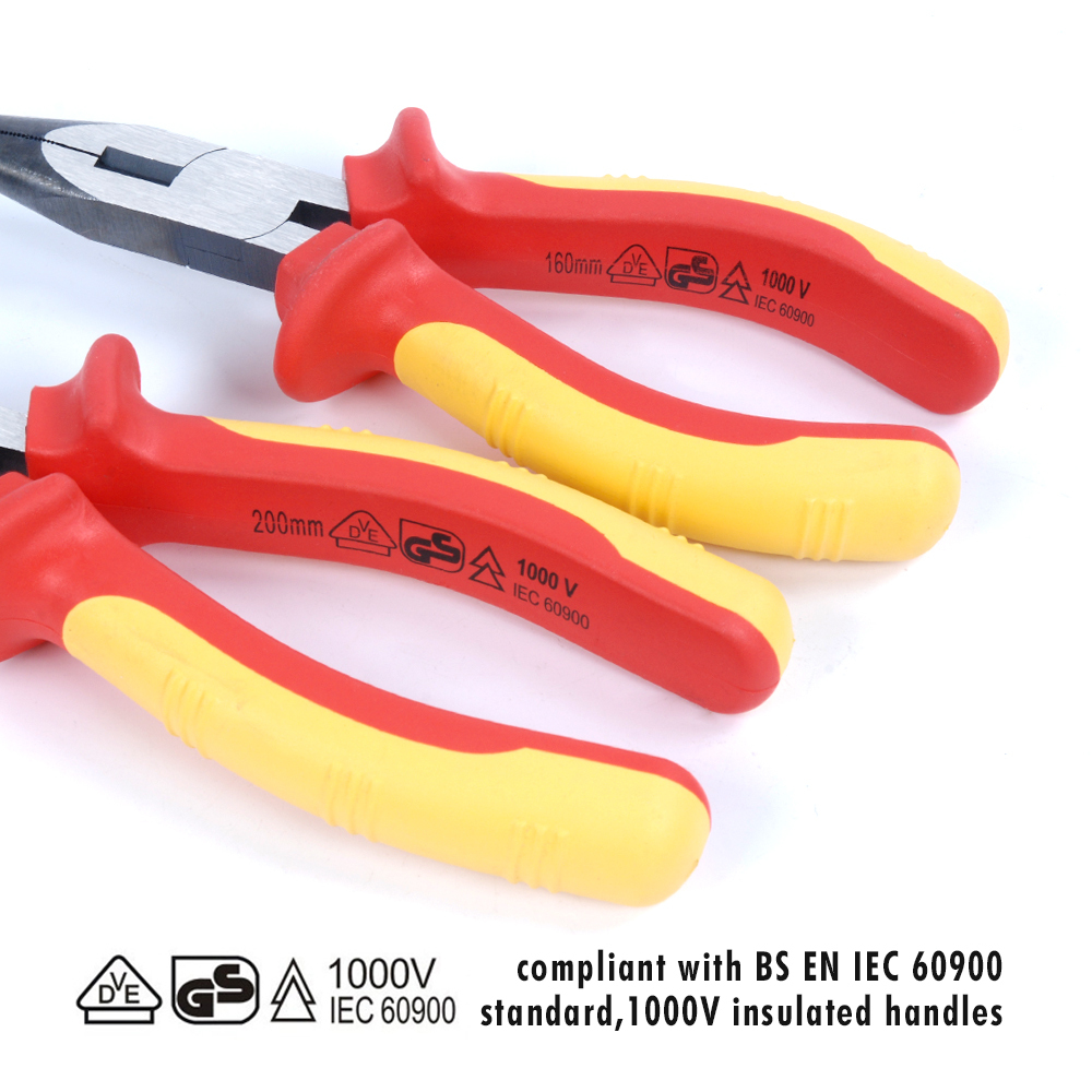 HOBO Expert Quality Insulated Electrician VDE Long Nose Pliers IEC 60900 AC1000V