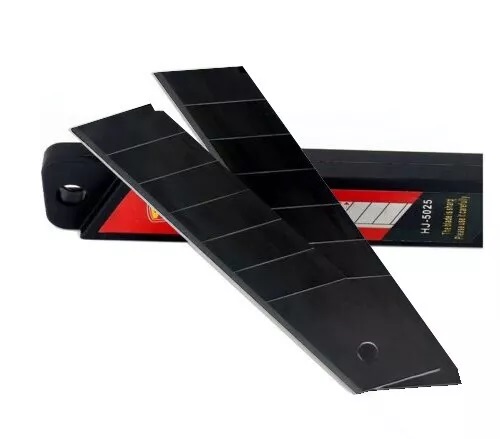 10-pack 25mm SK2 Steel Ultra Sharp Black Snap-Off Blade for Signage Vinyl Cardboard Drywall & Much More Cutting