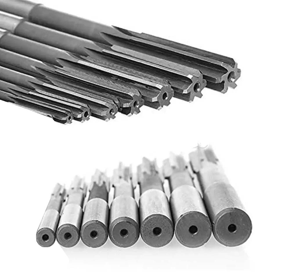 HSS 4241 Bore Machining H7 Reamer Straight Shank 7pc Milling Tool Set: 3-4-5-6-8-10-12mm