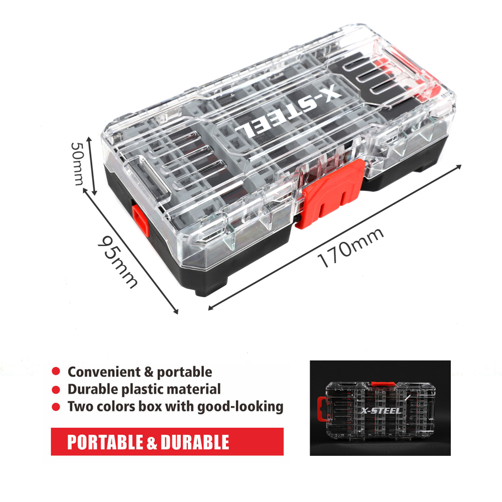 Expert 49pc S2 Steel Impact Power Bits with Magnetic Tip Set: Phillips, Pozi, Slotted, Hex, Torx