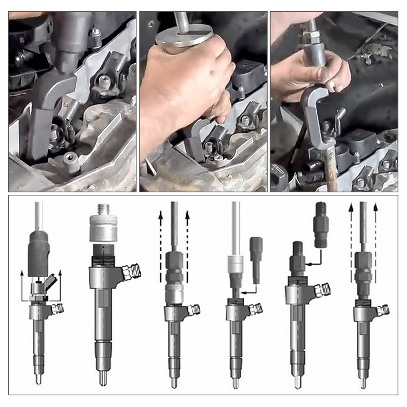 10pc Diesel Injector Extractor Puller Removal Adapter Set