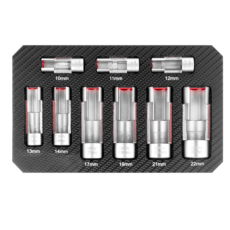 9pc Slotted Diesel Injector Fuel line Flare Nut Socket Thermo Switch 10-22mm
