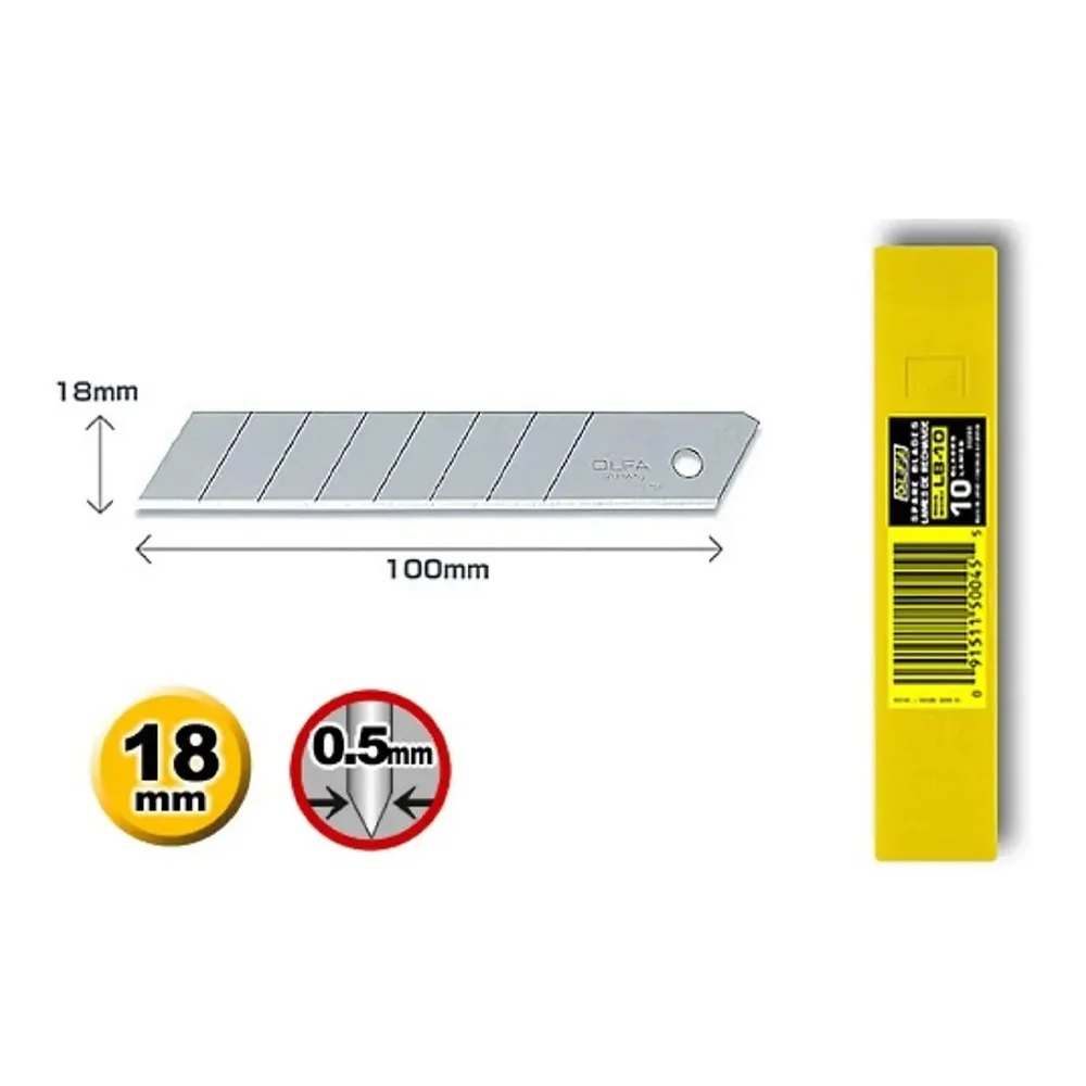 10pc LB-10 OLFA Japan Original 18mmW Knife Snap Off Blade Lame Signage Vinyl Cardboard