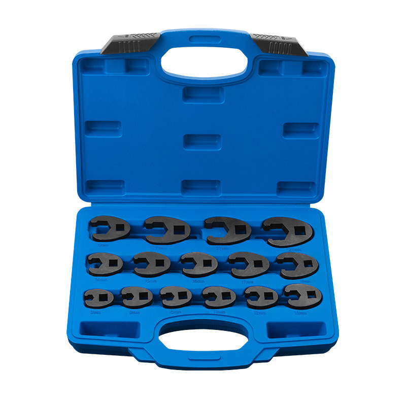 8-24mm 15pc Metric 3/8"-1/2" Dr. Crowfoot Flare Nut Wrench Set