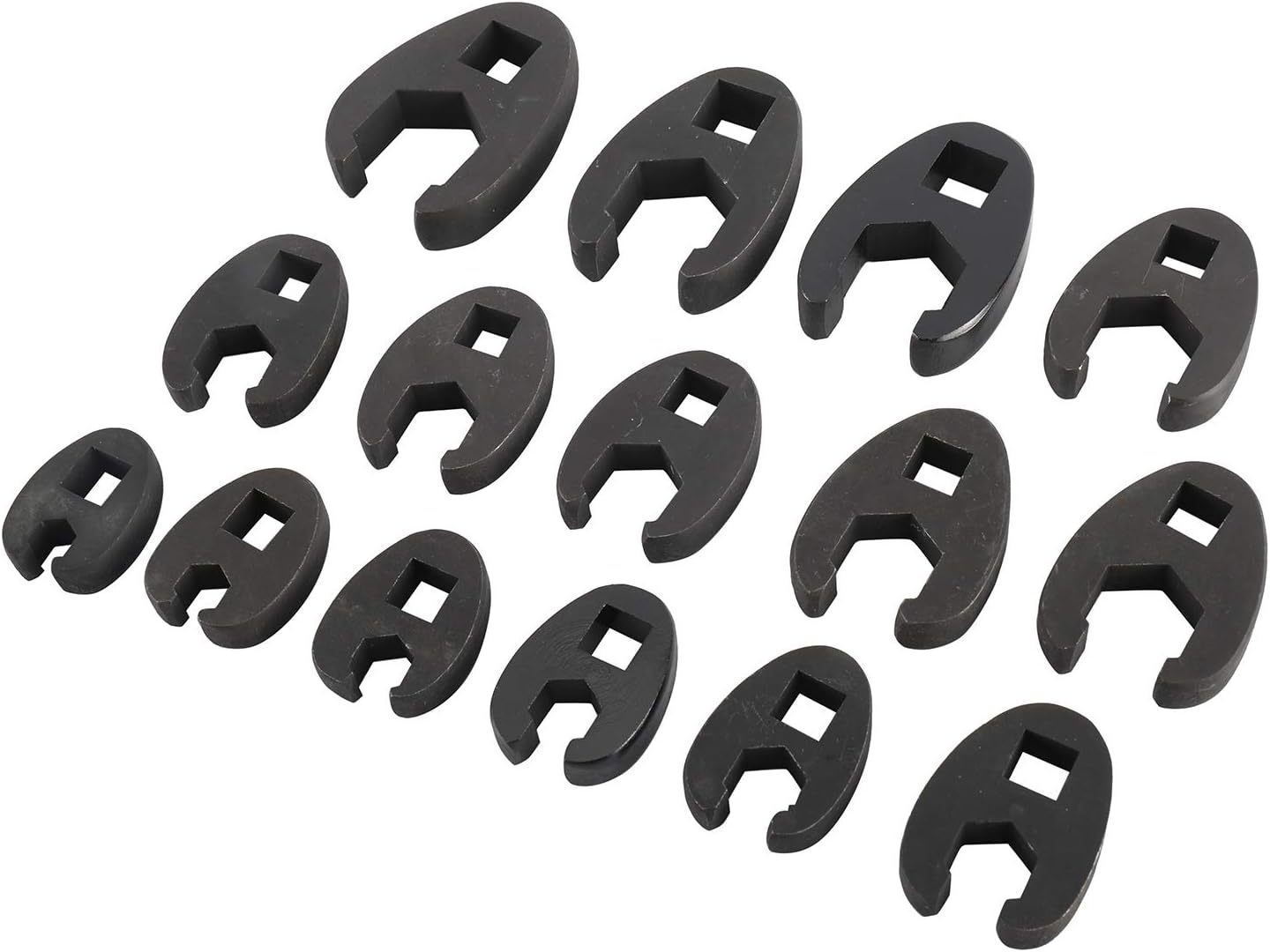 8-24mm 15pc Metric 3/8"-1/2" Dr. Crowfoot Flare Nut Wrench Set