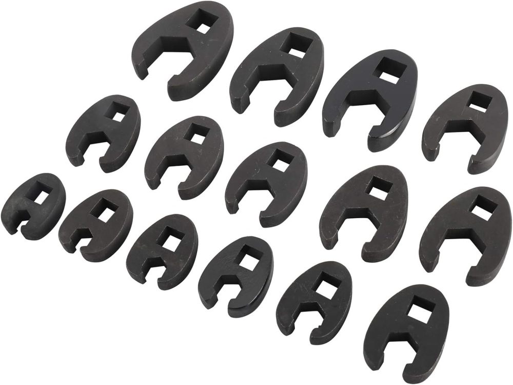 8-24mm 15pc Metric 3/8"-1/2" Dr. Crowfoot Flare Nut Wrench Set