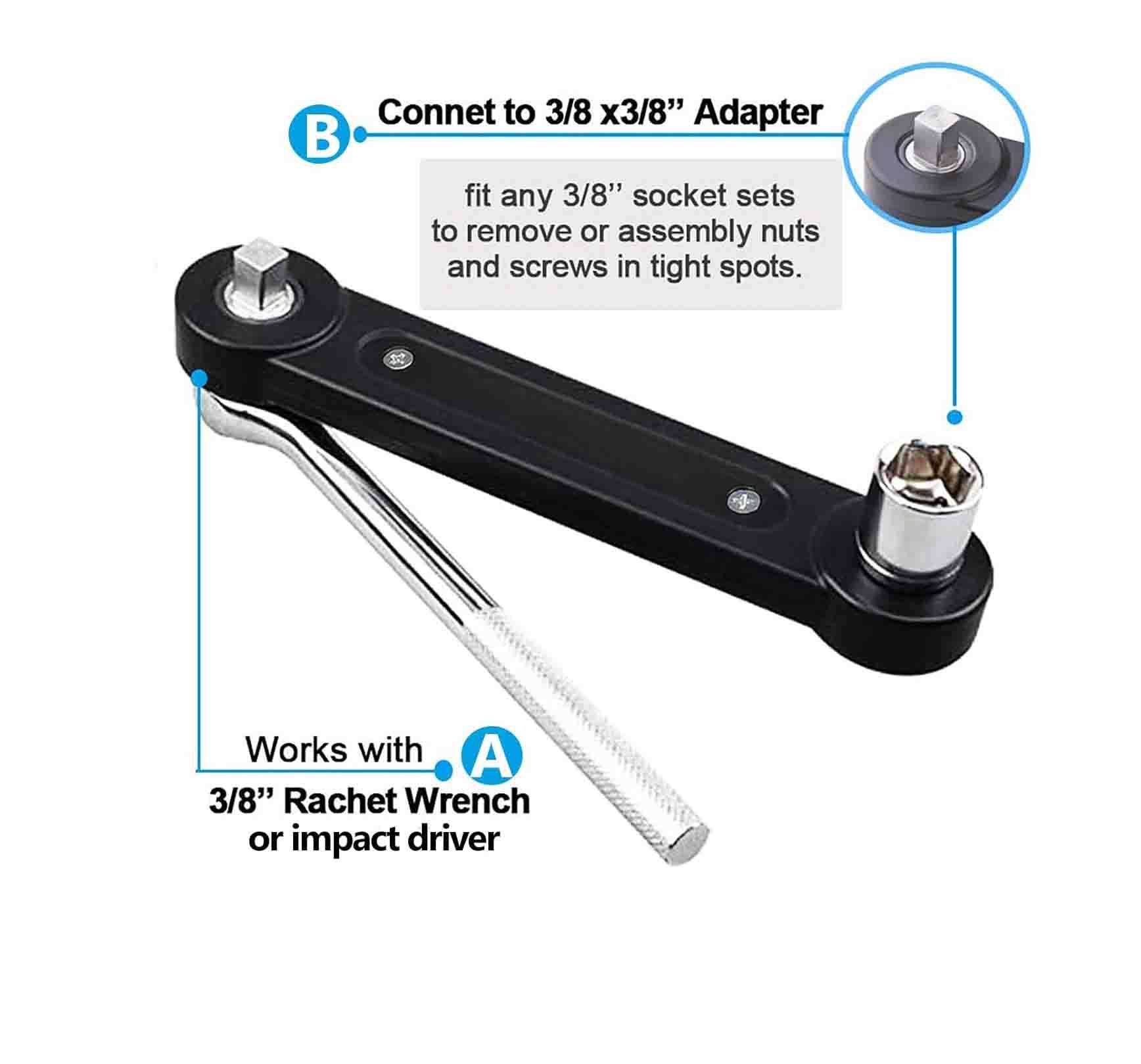8"/200mm Universal Extension Wrench 3/8" Dr. Socket Ratchet Wrench Extender