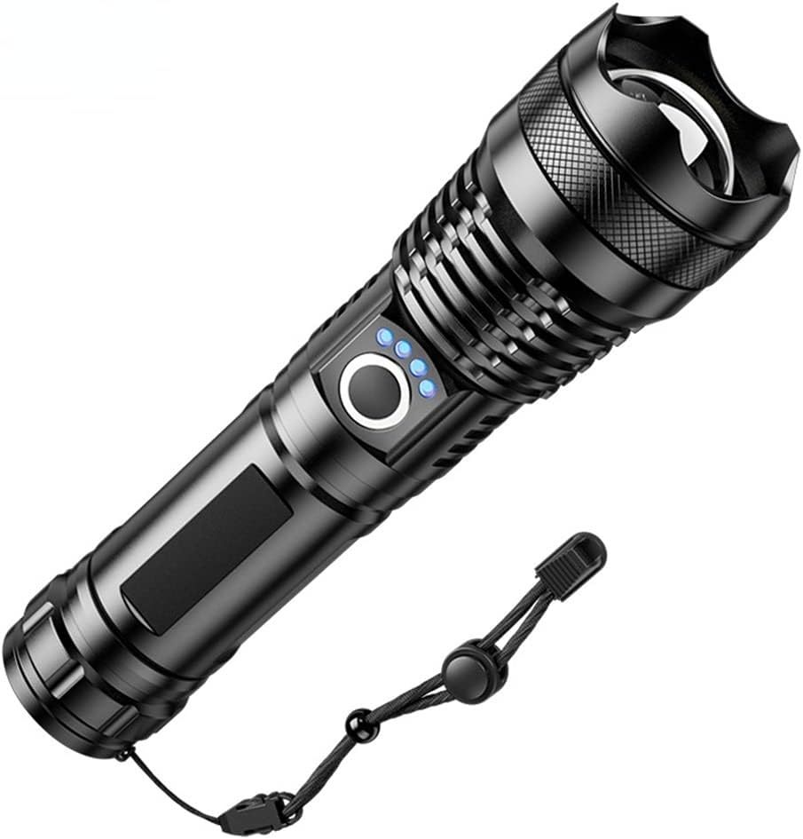 Rechargeable Flashlights High Lumens XHP50.2 LED Torch Telescopic Zoom IPX6 Waterproof