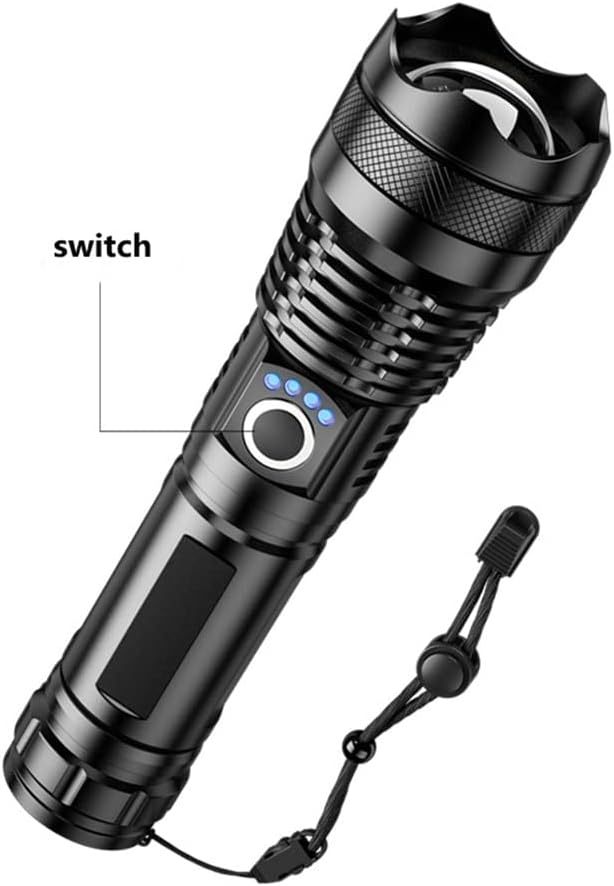 Rechargeable Flashlights High Lumens XHP50.2 LED Torch Telescopic Zoom IPX6 Waterproof