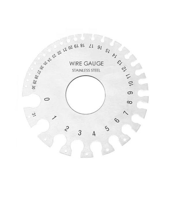 Stainless  Steel Wire Gauge Circular Round Cable Thickness Ruler SWG & SAE Mark