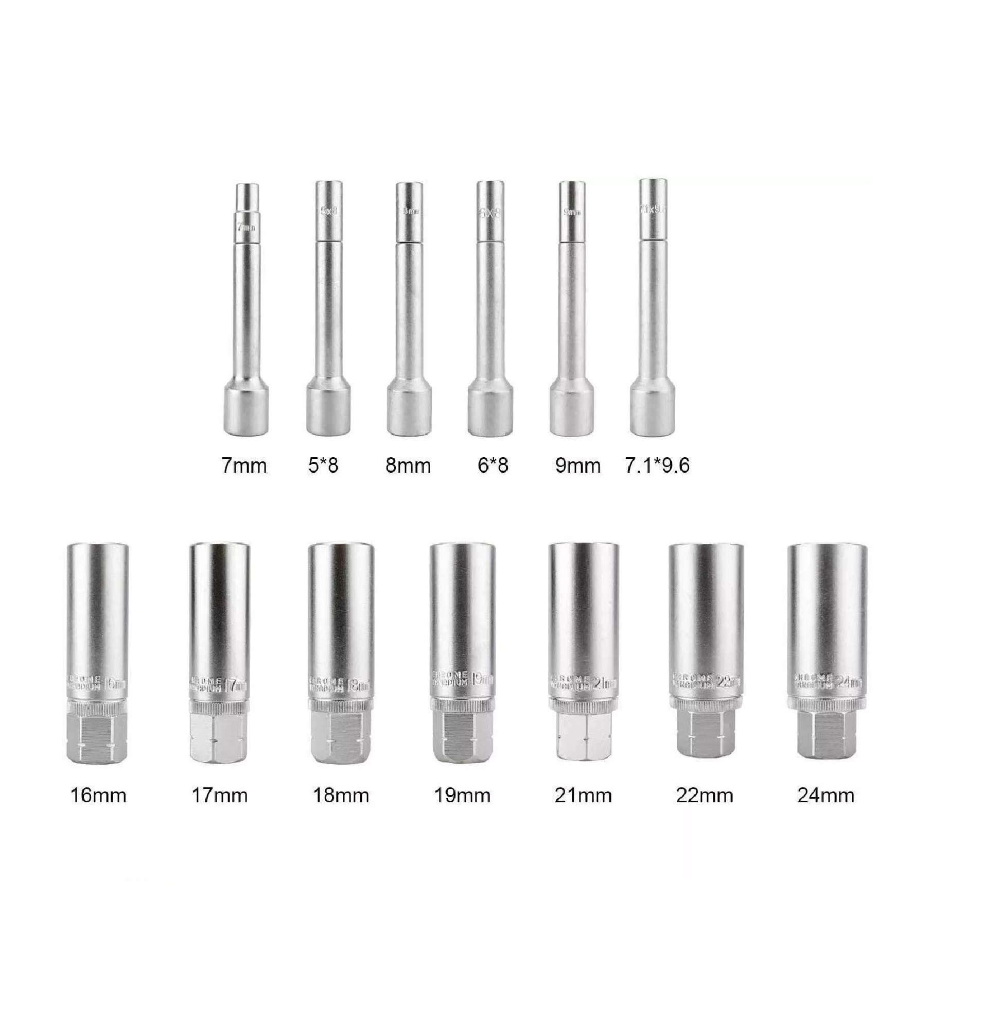 18pc Shock Absorb Strut Nut Removal Go-thru Socket & Hex Slot Bit for BMW/Vauxhall/Audi