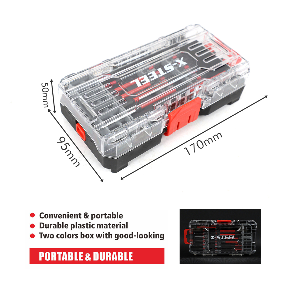 Expert 26pc S2 Steel Impact Power Bits with Magnetic Tip Set: Phillips, Pozi, Slotted, Hex, Torx