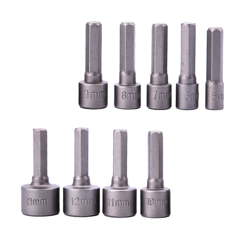 9pc Power Nut Driver Bit 1/4" Hex 5-13mm Socket Wrench Drive by Drill Machine
