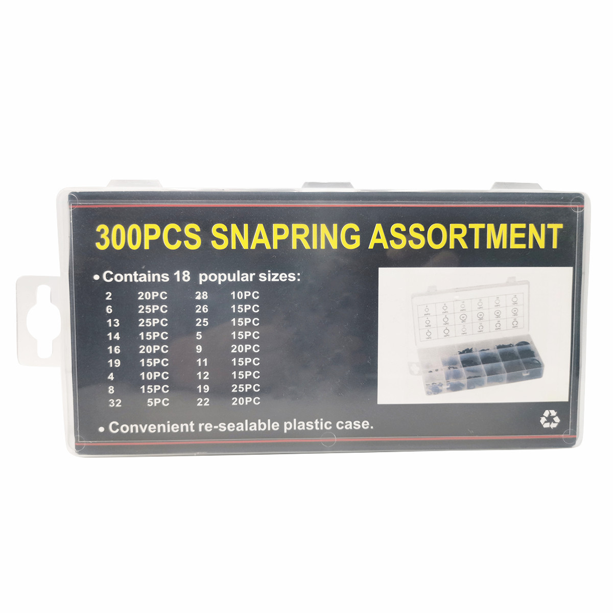 300pc 3-32mm Metric Sizes Internal & External Circlip Snap Retaining Ring Assortment