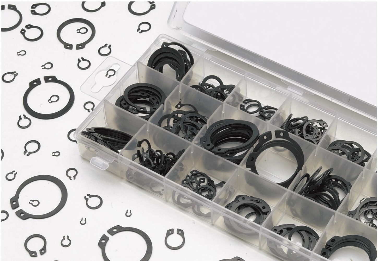 300pc 3-32mm Metric Sizes Internal & External Circlip Snap Retaining Ring Assortment