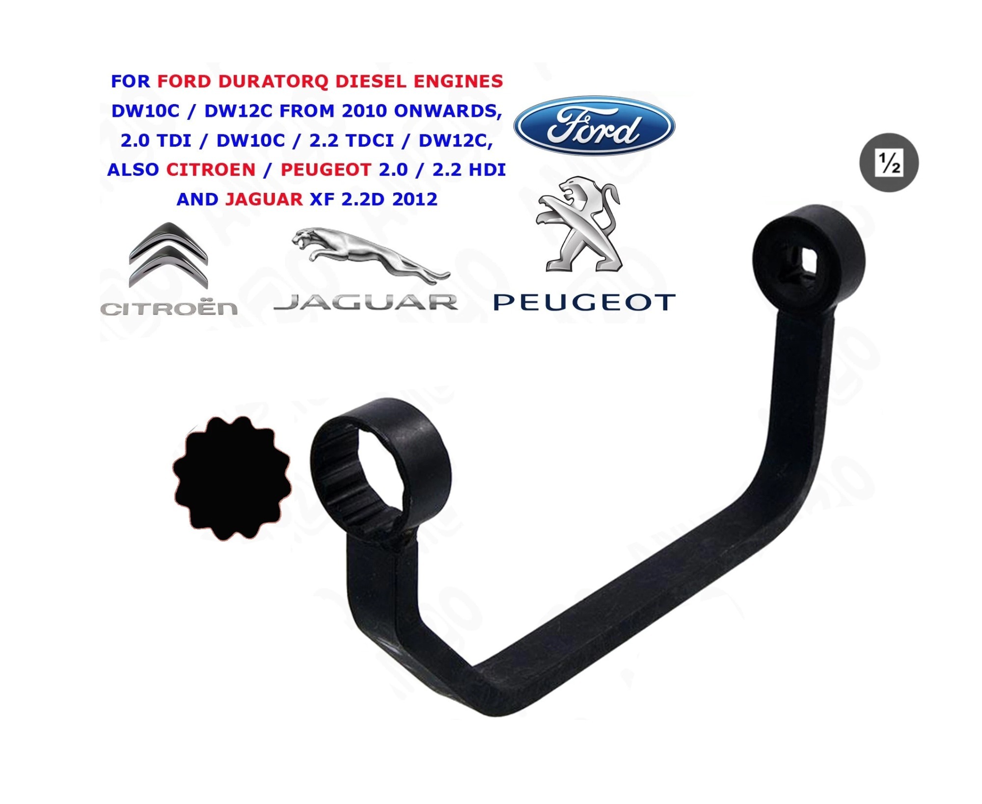 1/2" Dr. 27mm Oil Filter Housing Removal Tool Wrench - Ford Peugeot Citroen