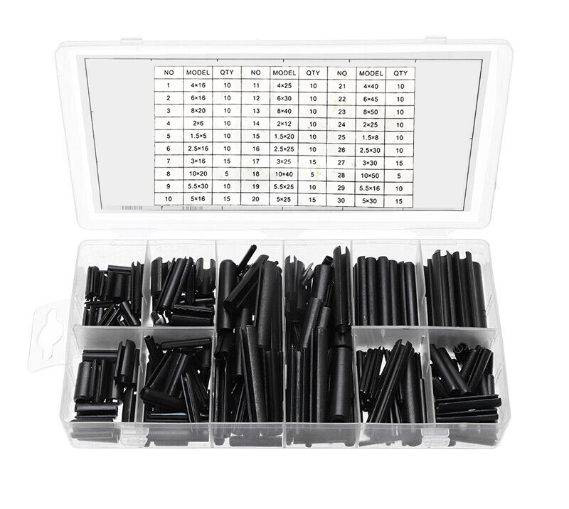 315pc Roll Pin Assortment Slotted Spring Pins Dowel Tension Roll Pin
