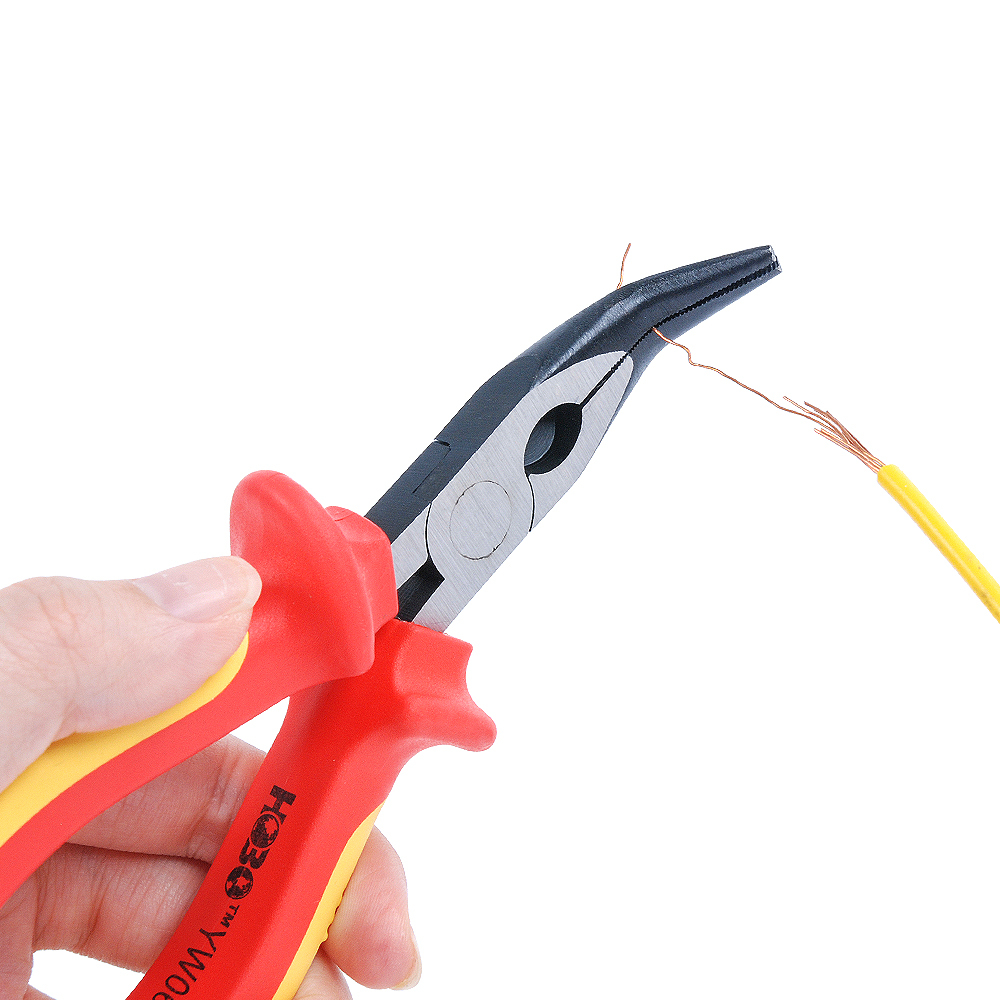 Expert 1000V AC Insulated Electrician VDE Bent Nose Pliers Option: 6"/8"
