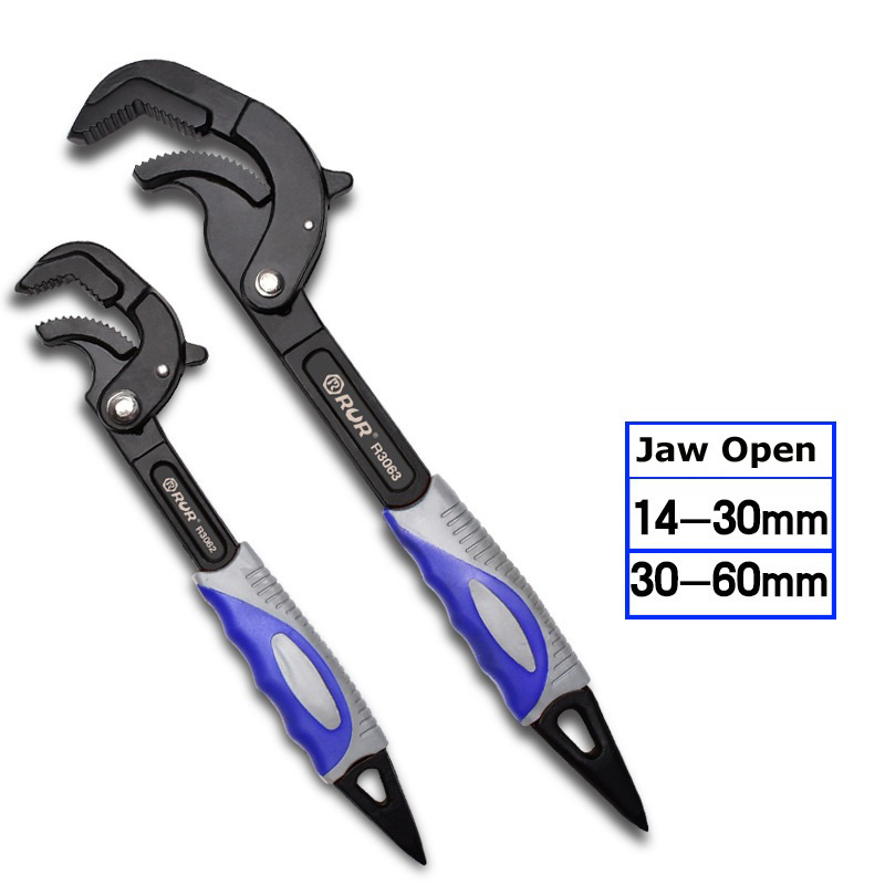 2pc Podger Quick Adjust Type Ratcheting Pipe Wrench Shifter: 14-30/30-60mm Clamp