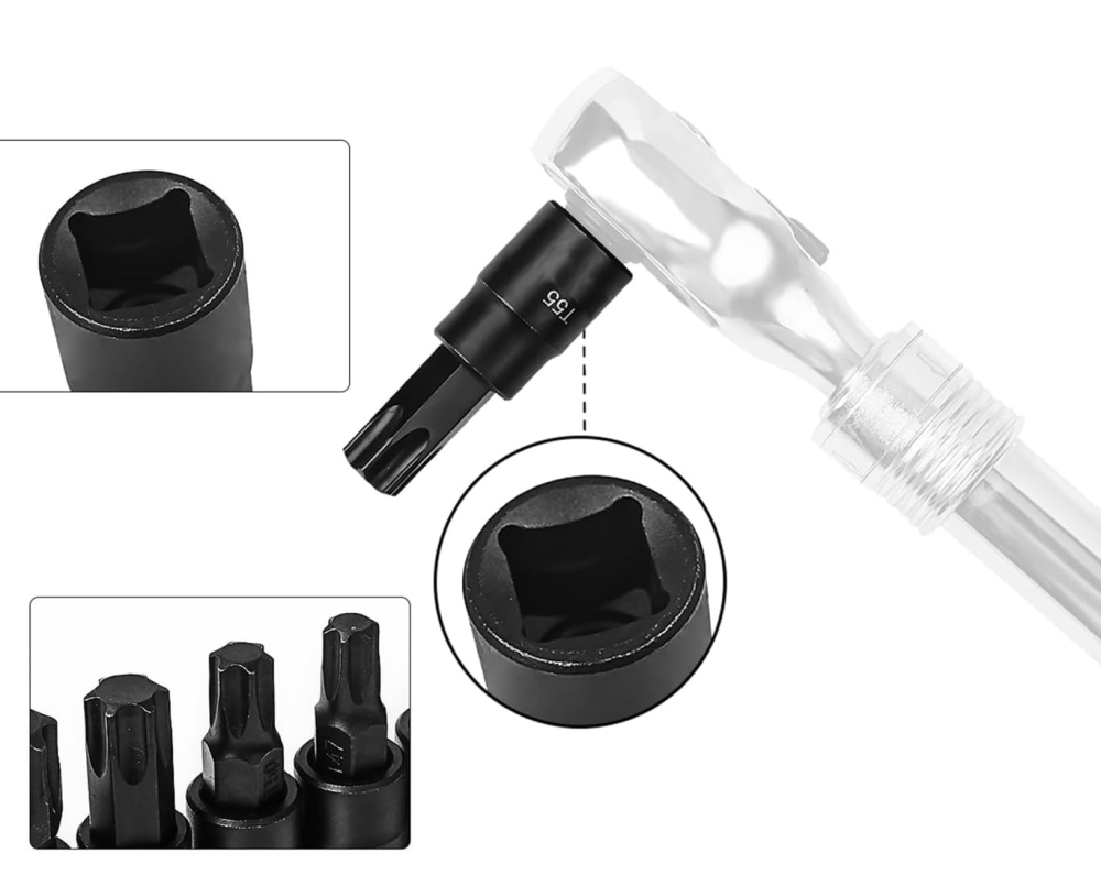 10pc 3/8" Dr. 48mmL S2 Steel Torx Star Socket:T20,T25,T27,T30,T40,T45,T47,T50,T55,T60