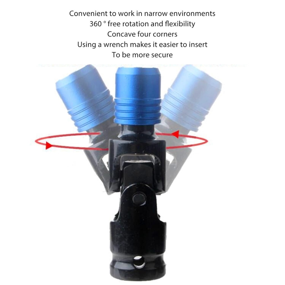 Swivel 1/2" Dr. to 1/4" Hex Shank Adapter Quick-Release & Security Lock for Air/Power Impact Wrench