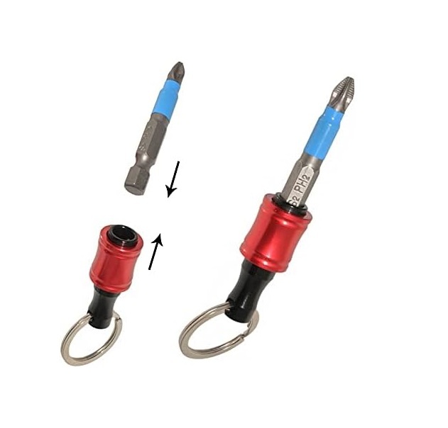 6pc 1/4" Hex Shank Screwdriver Bit Holder– Aluminum Quick Release Bits Extension