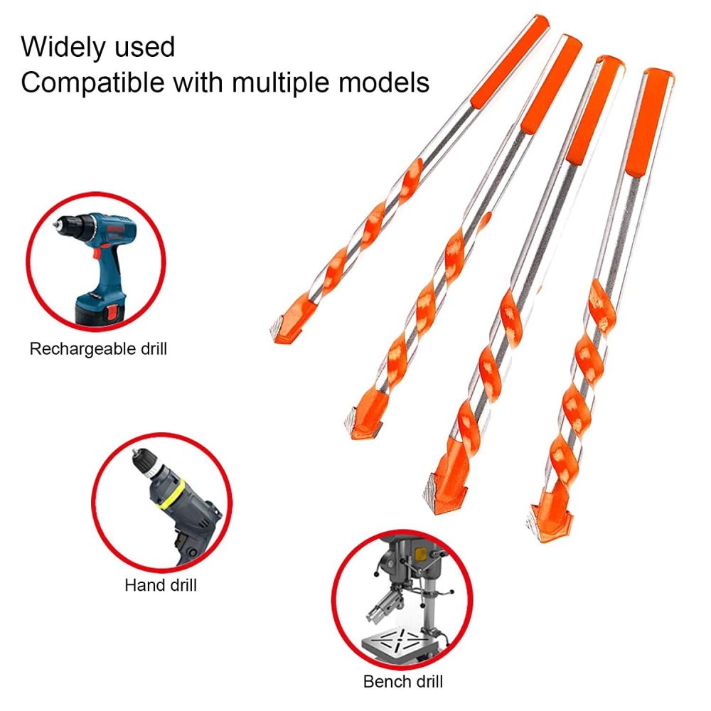 Tungsten Carbide Tip Multi-Purpose Drill Bits 3-12mm 7pc Set – Glass, Tile, Ceramic, Concrete, Wood & Plastic